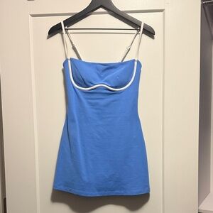 ALO Yoga Blue Mini Dress with White Trim